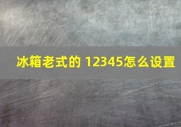 冰箱老式的 12345怎么设置